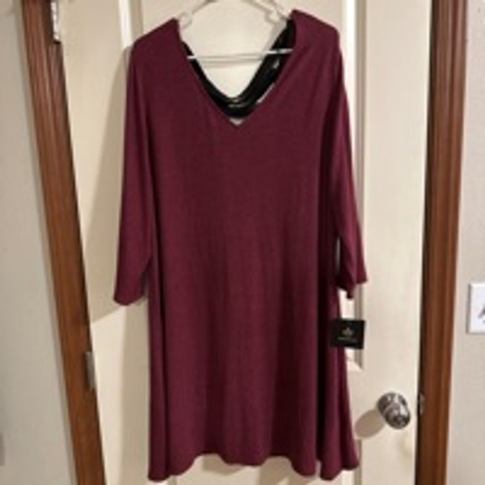 Women's Fortune & Ivy Dress, 2X, Burgundy